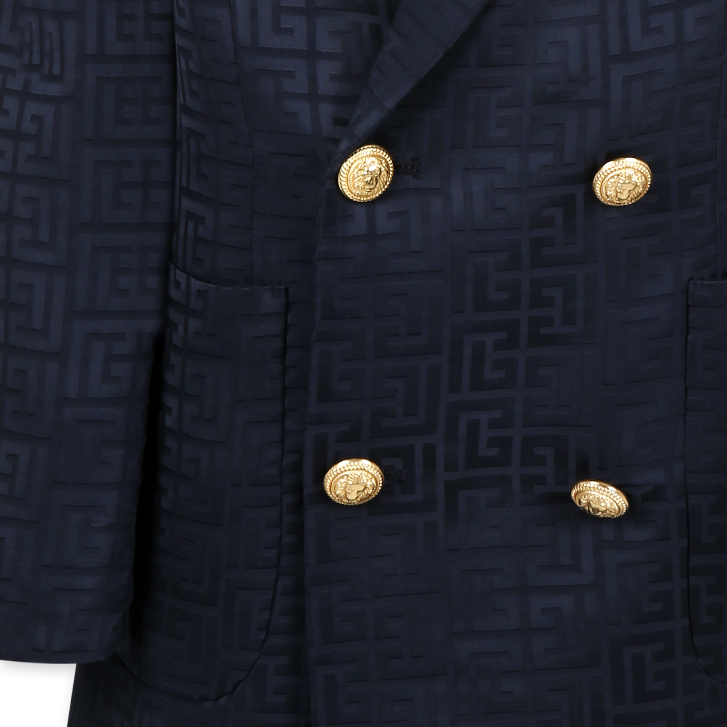 Balmain Long-sleeved Suit Coat In Black