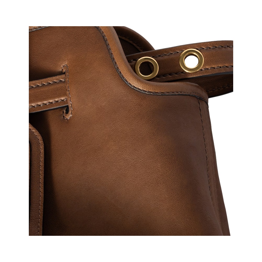 Miu Miu Large Aventure Nappa Leather Shoulder Bag In Brown