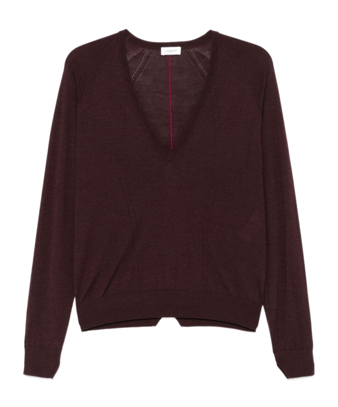 Lanvin Pointelle-trim Sweater In Black
