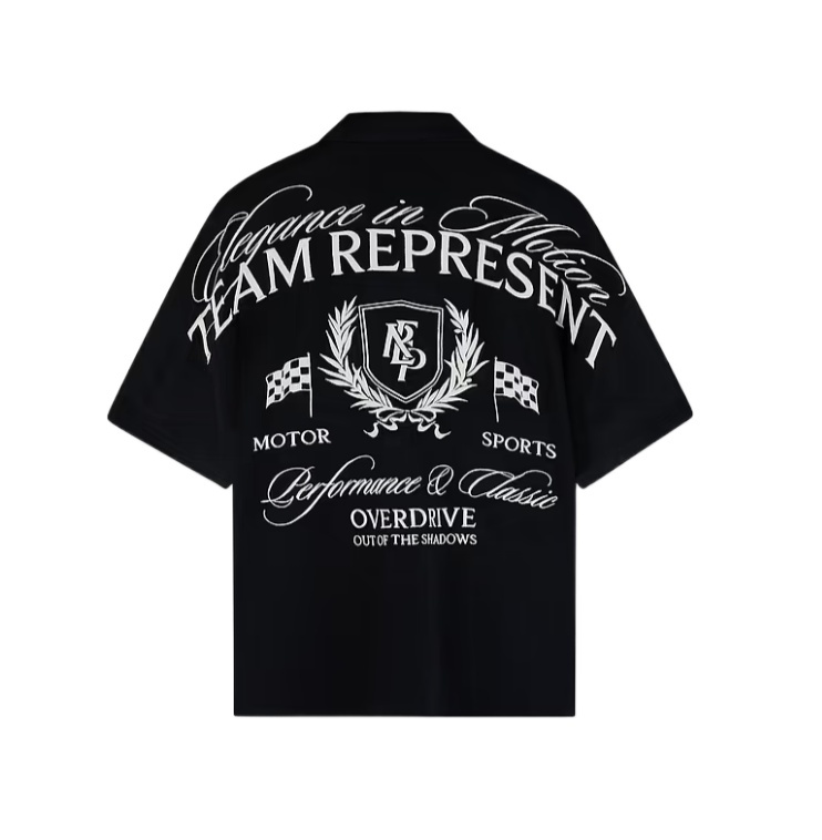 Represent Logo-embroidered Shirt In Black