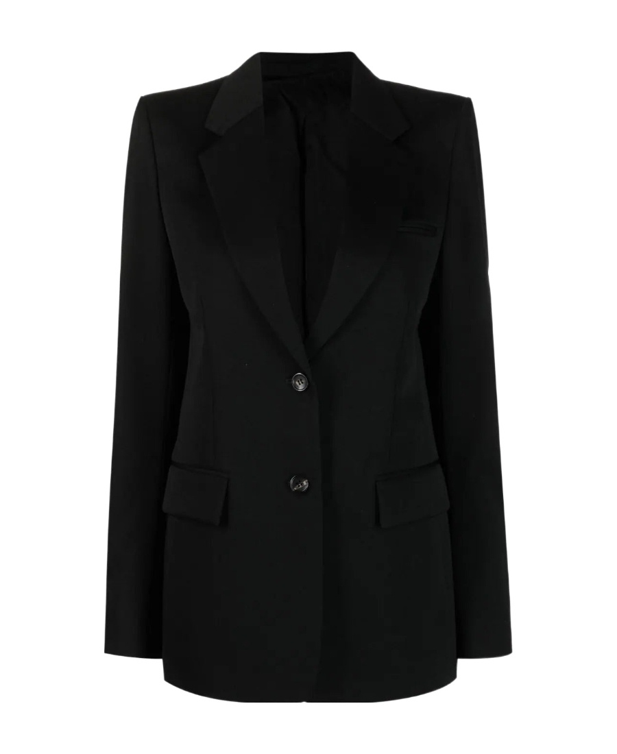 Lanvin Blazer Longline Single-breasted Notch Lapels Flap Pockets In Black