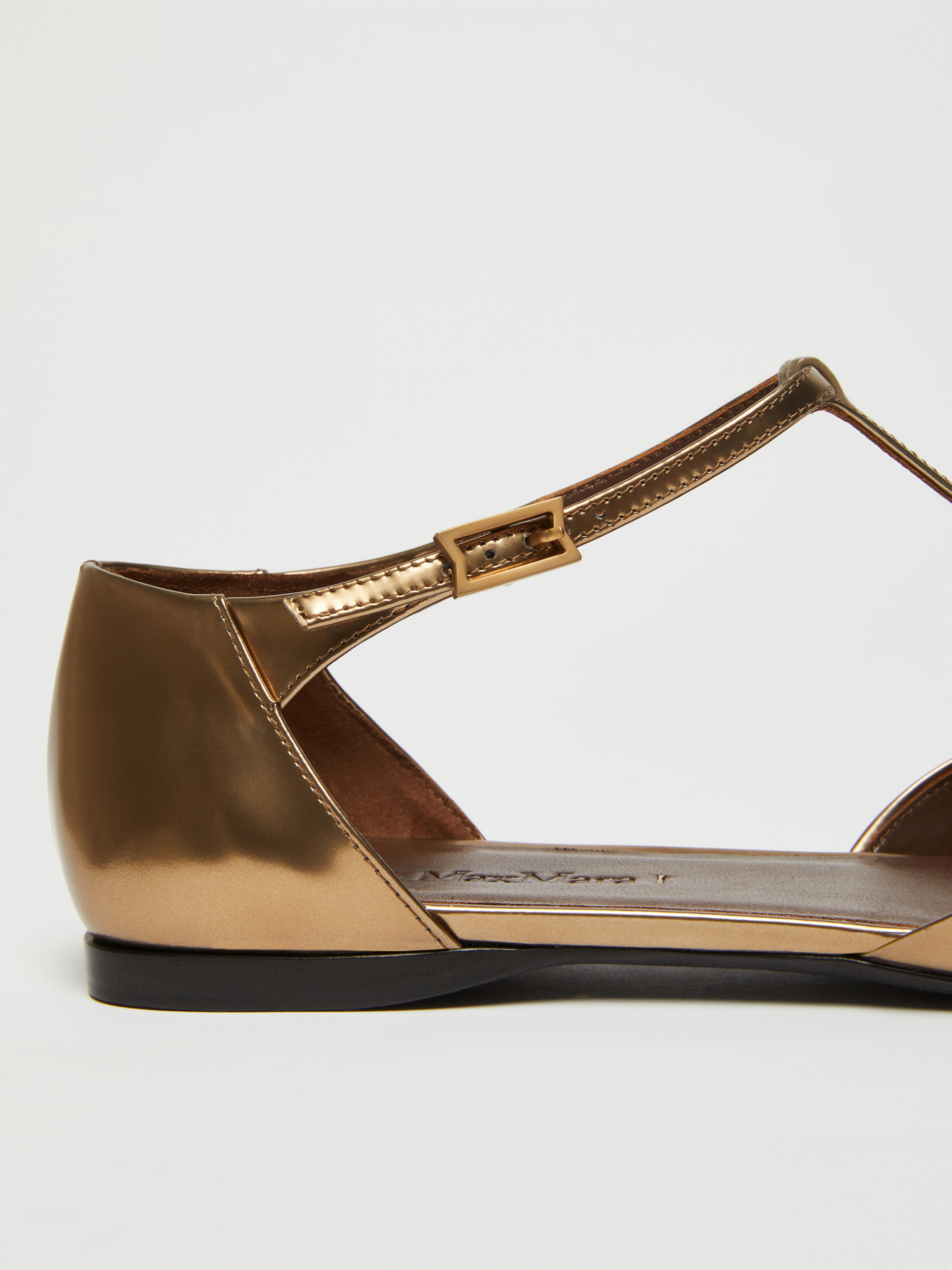 Max Mara Metallic Pointed-toe Ballet Flats In Black