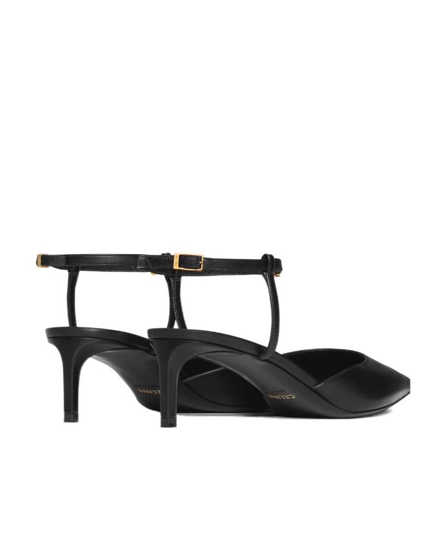 Celine Pointed High-heeled Sandals In Black