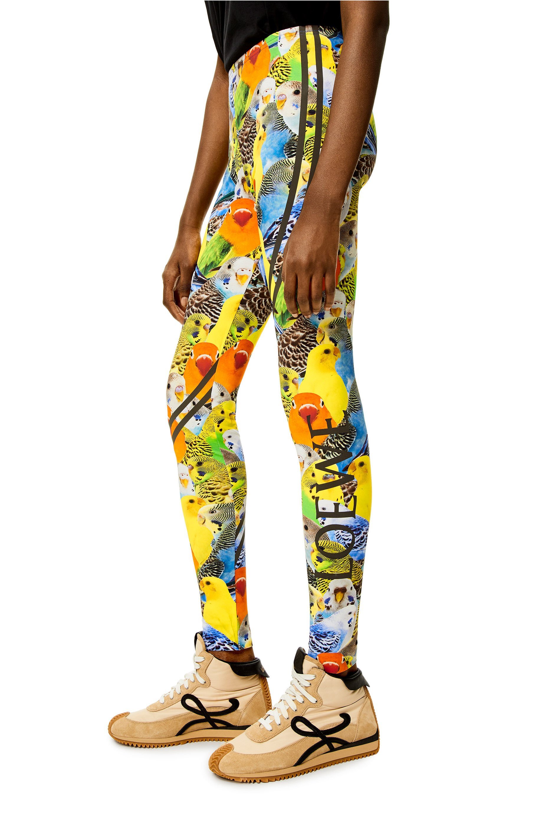 Loewe Bird-print Leggings In Multicolor