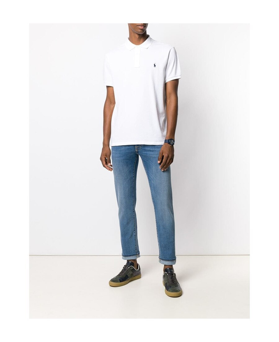 Polo Ralph Lauren Embroidered Logo Short-sleeve Polo Shirt In White
