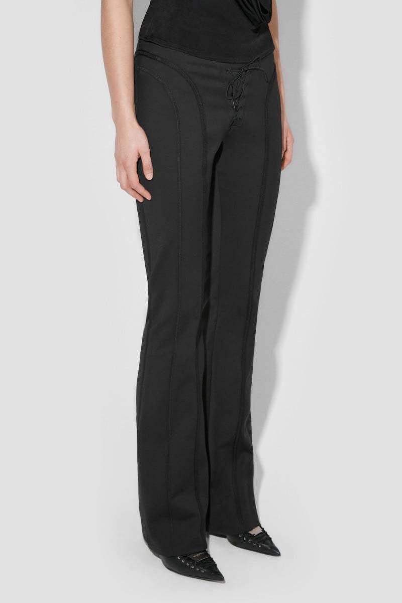 Misbhv Lace Up Casual Pants In Black