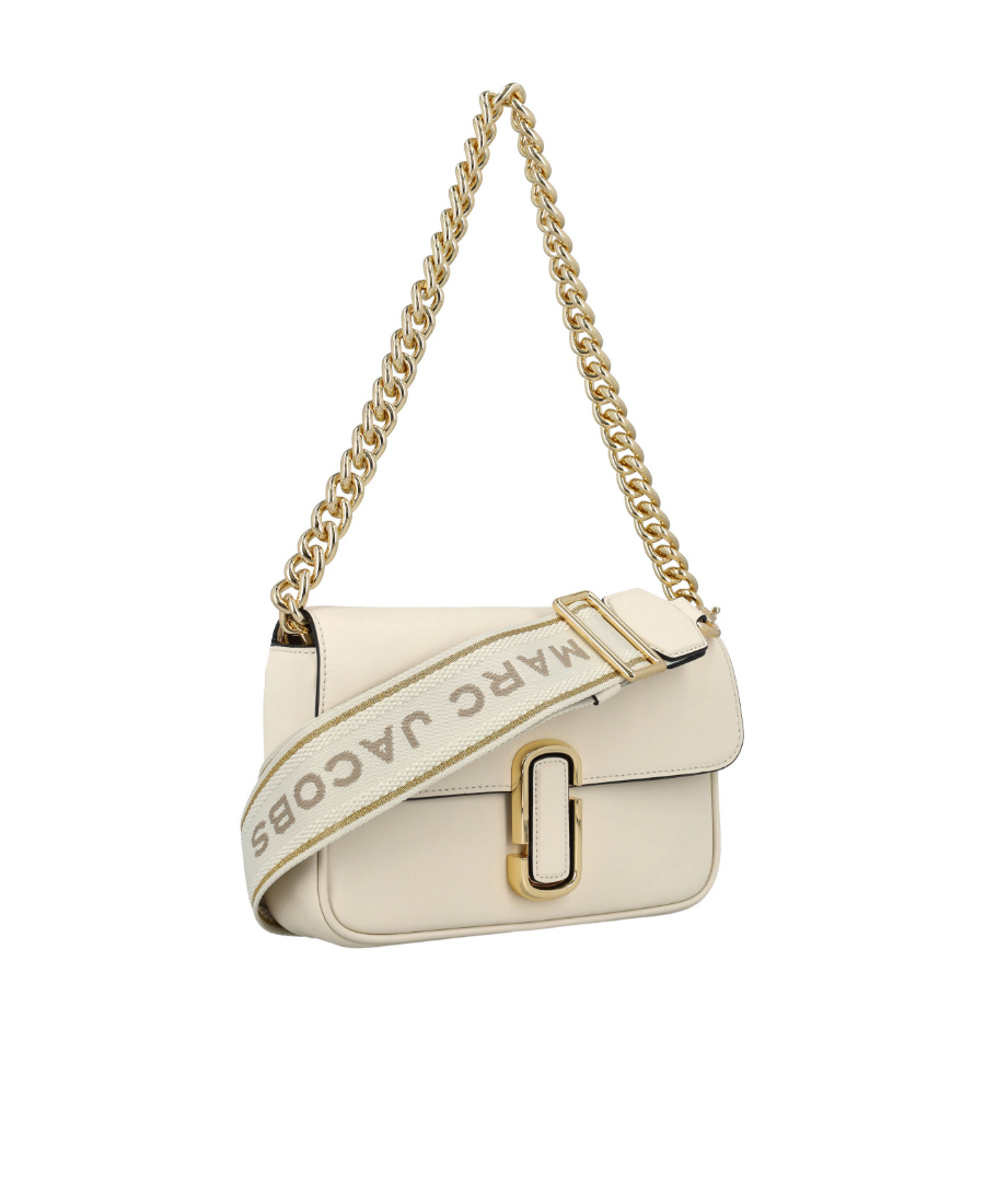 Marc Jacobs The J Marc Foldover Top Shoulder Bag In White
