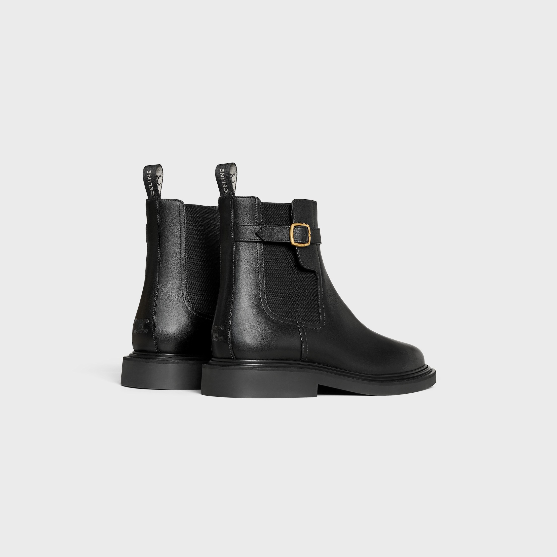 Celine Universite Chelsea Boot  In Shiny Bull In Black