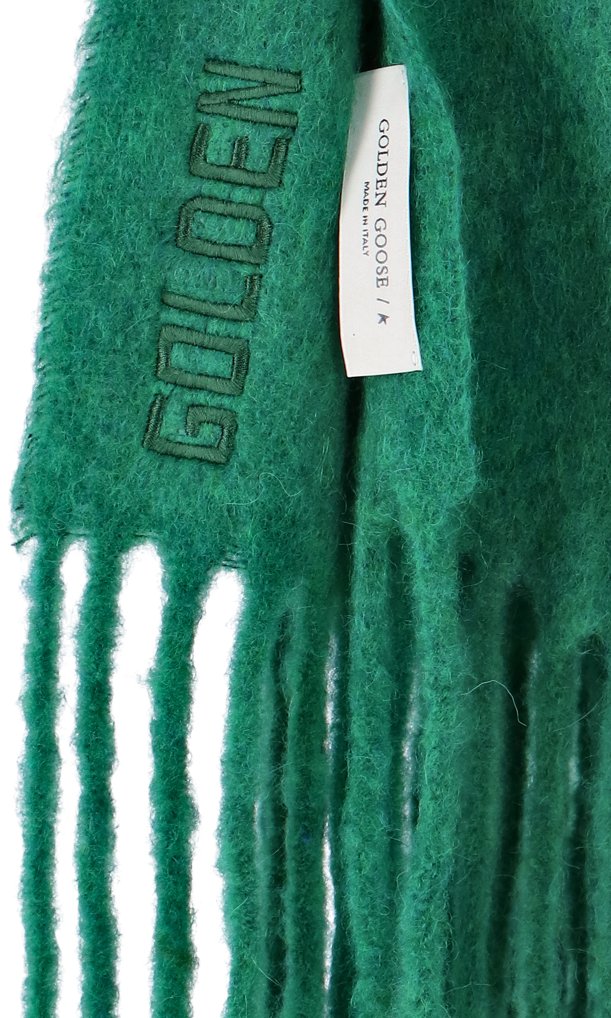 Golden Goose Alpaca Wool-blend Fringed Scarf In Green