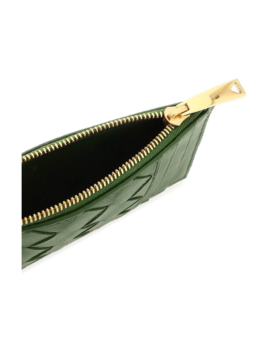 Bottega Veneta Weave Card Bag In Green