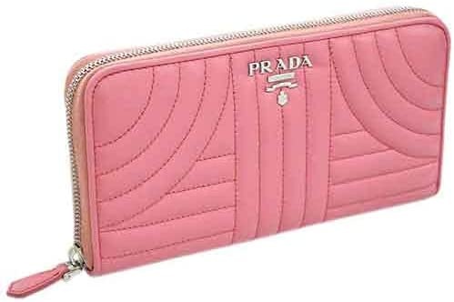Prada Logo Details Wallet In Pink