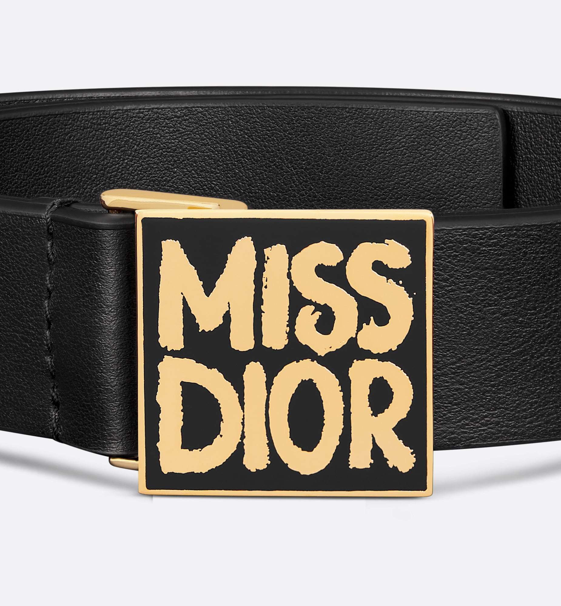 Dior Miss Dio Graffiti Pattern Belt In Black