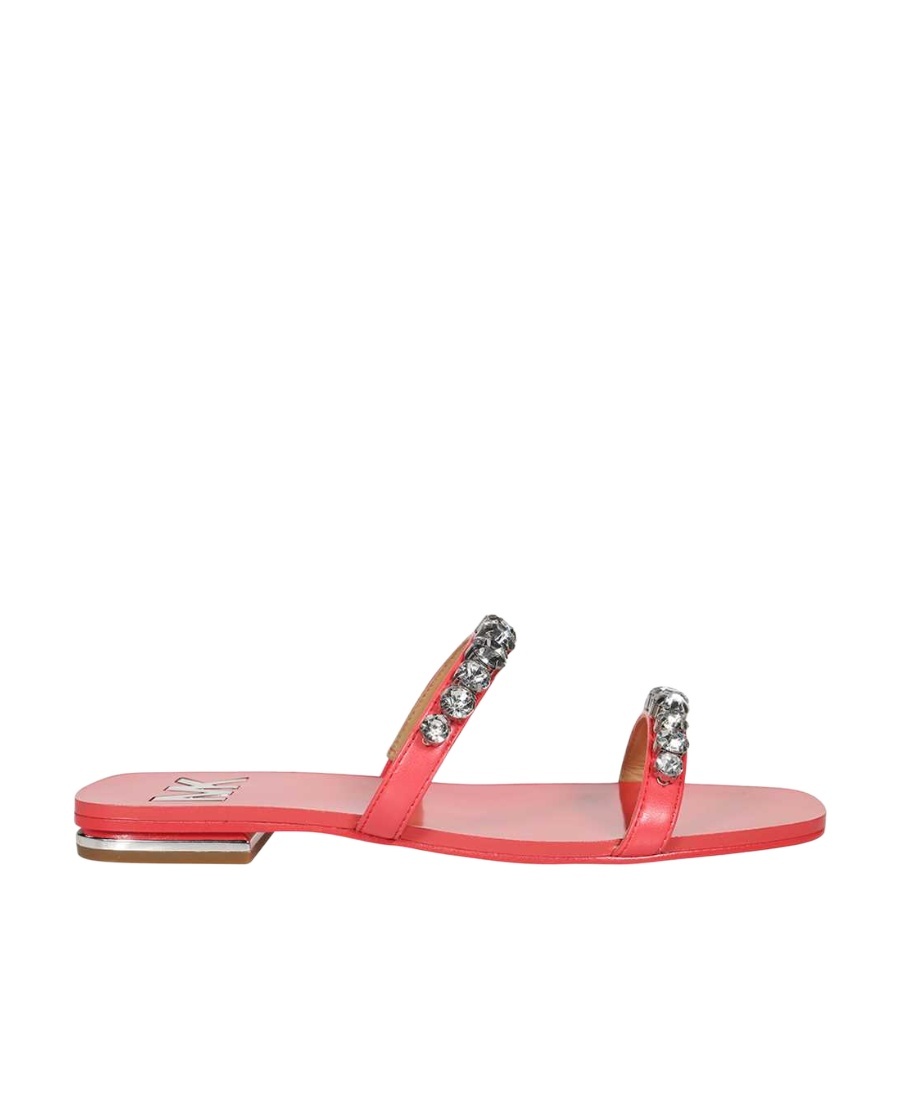 Michael Kors Logo Flat Sandals In Red