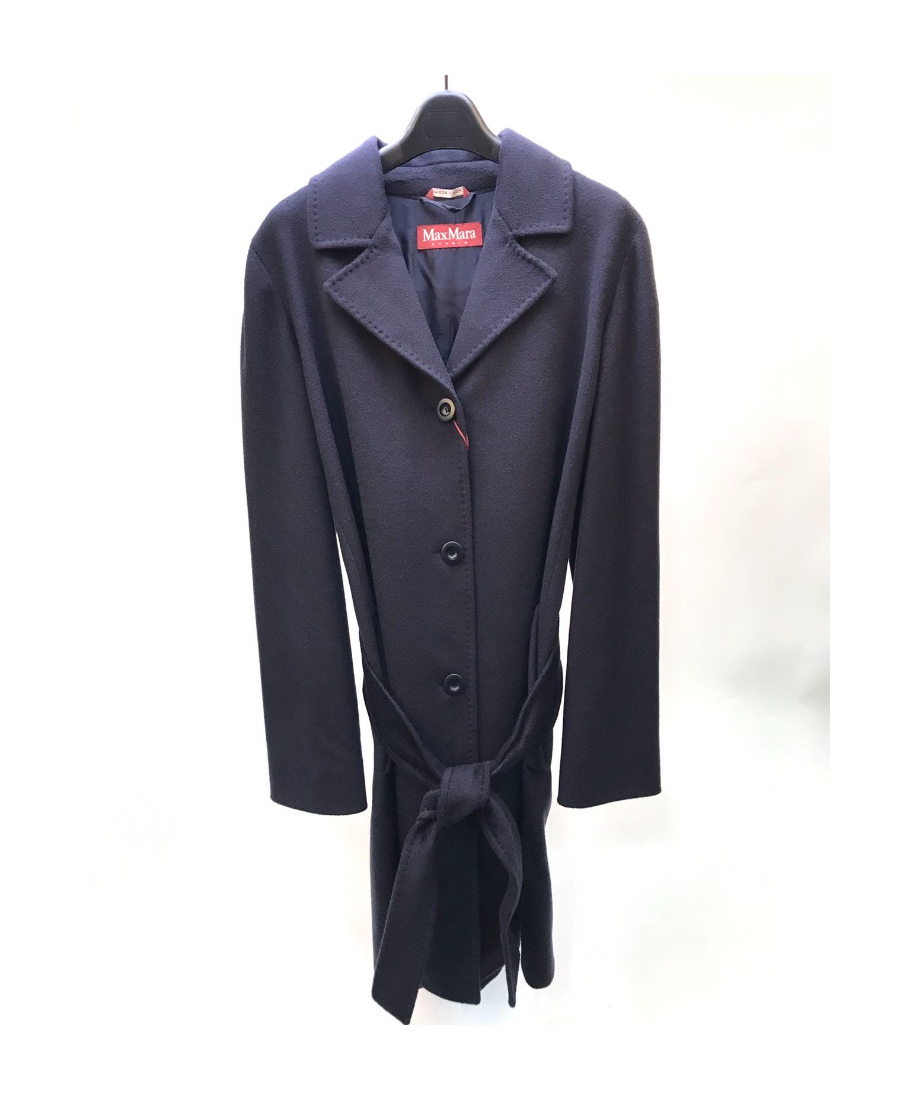 Max Mara Long-sleeved Lace-up Coat In Black