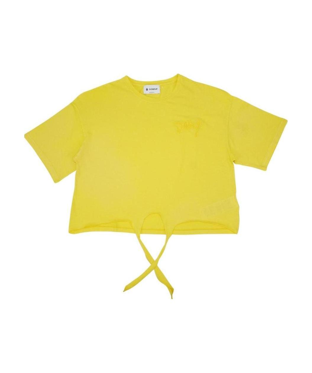 Dondup Bambina T-shirt Gialla In Jersey Di Cotone In Yellow