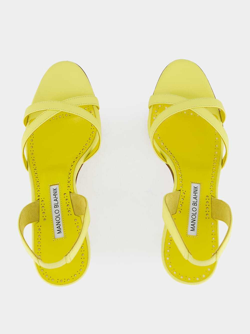 Manolo Blahnik Open-toe High-heeled Sandals In Yellow