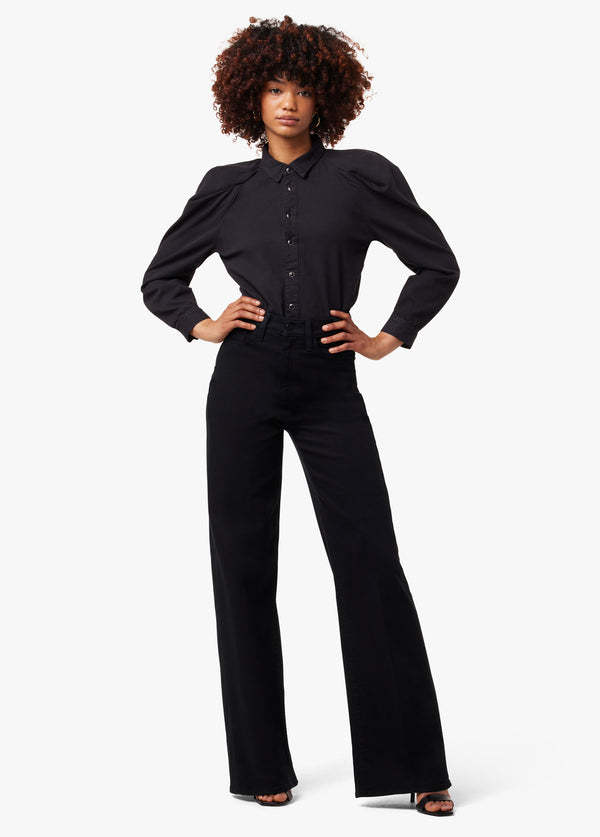 Joe's Jeans Petite High Rise Wide Leg In Black