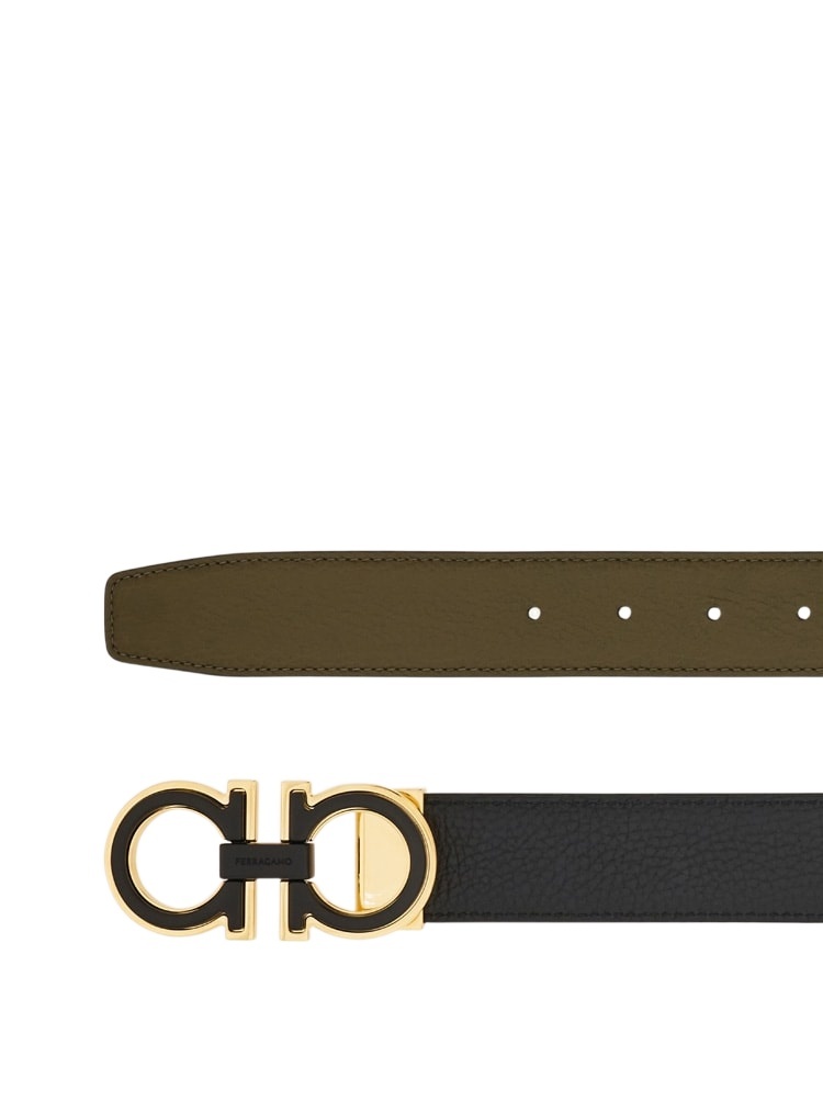 Ferragamo Double-sided Belt In Black