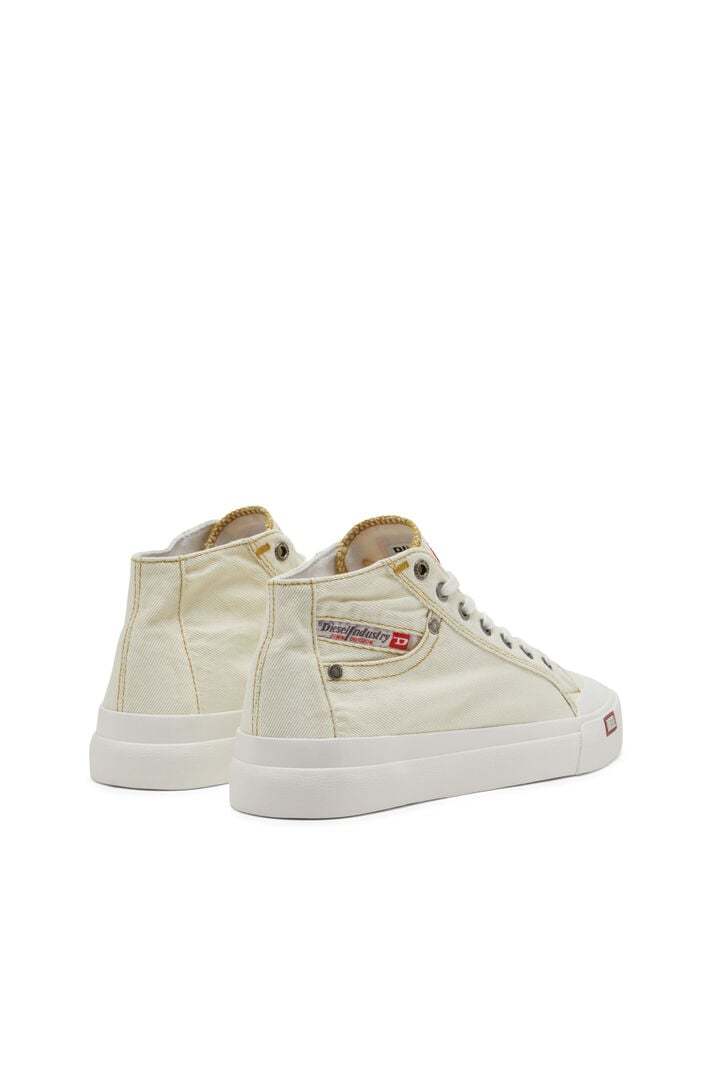 Shop Diesel Denim High-top Casual Shoes In Nude