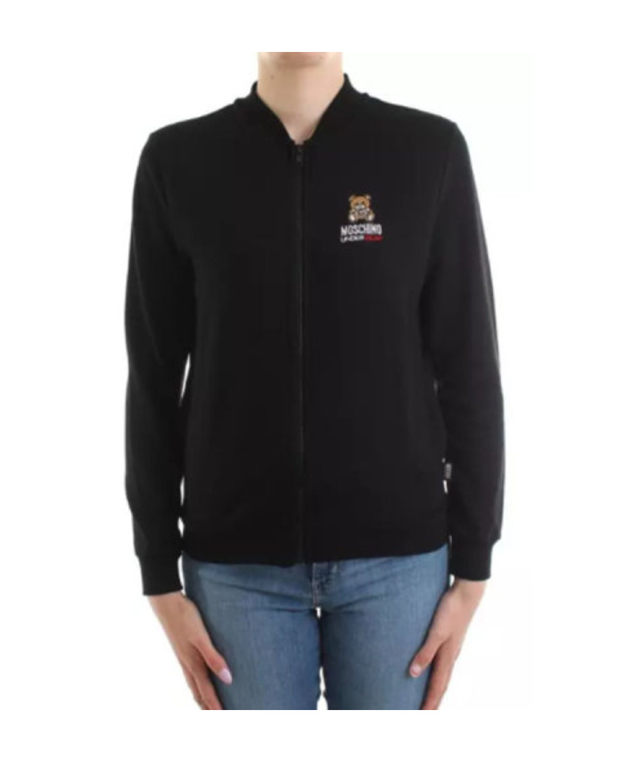 Moschino Printed Pattern Casual Jacket In Black