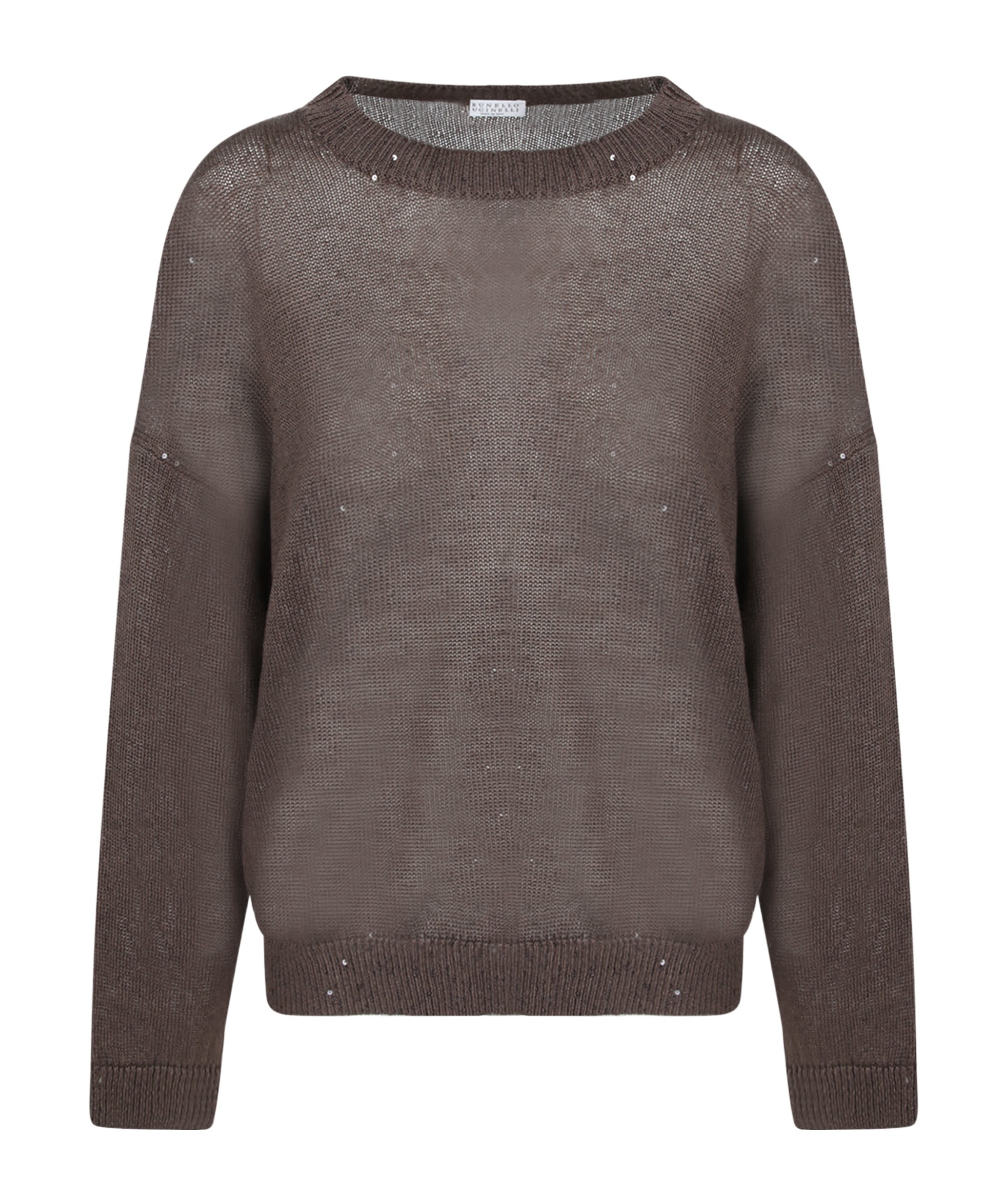 Brunello Cucinelli Chocolate Cotton And Linen Sweater