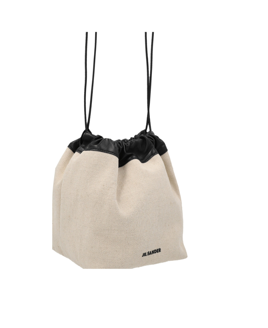 Jil Sander Logo-print Bucket Bag In Nude