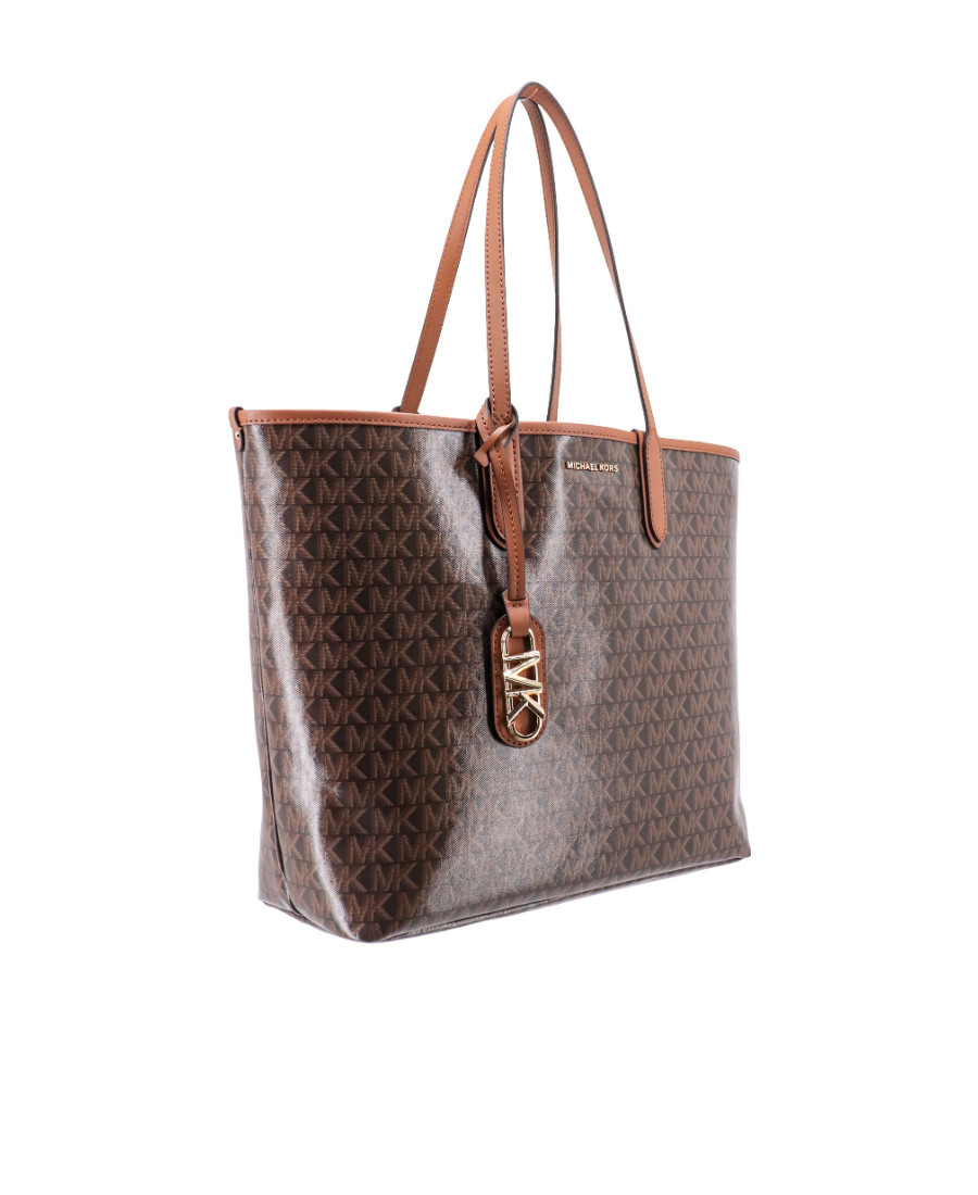 Michael Kors Large Logo-print Canvas Tote Bag In Brown