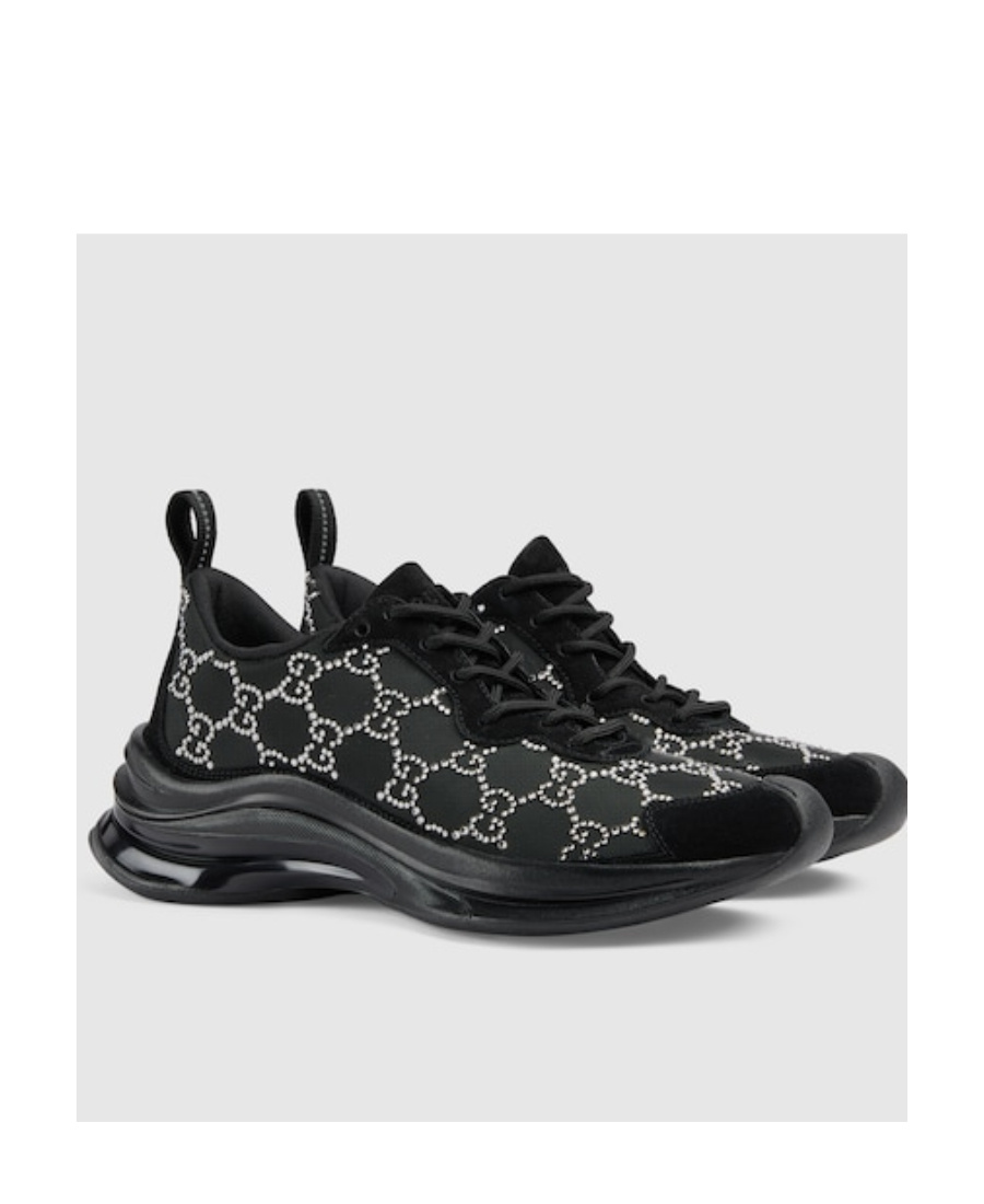 Gucci Run Gg Crystal Damensneaker In Black