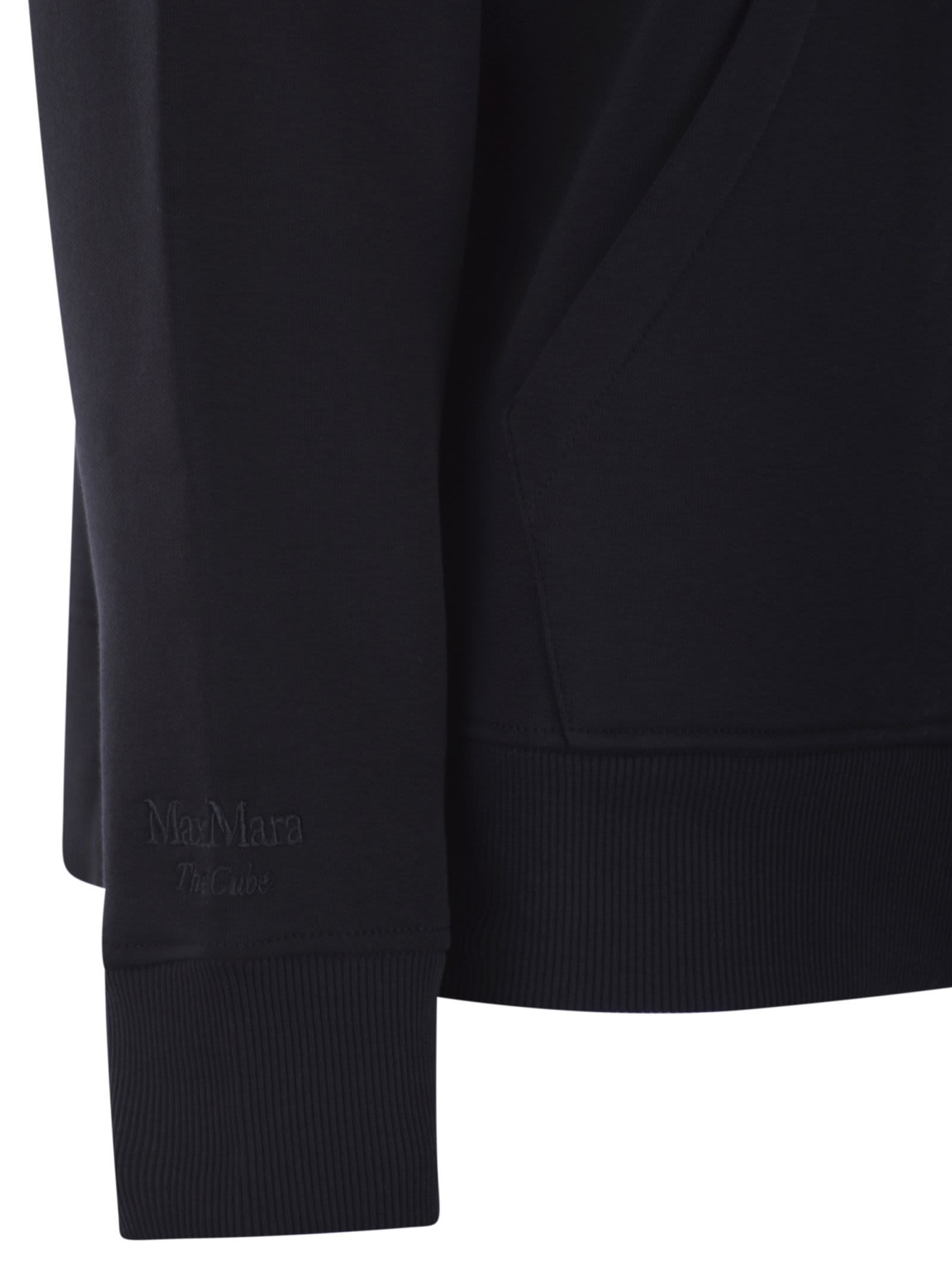 Max Mara Knitted Hoodie In Black