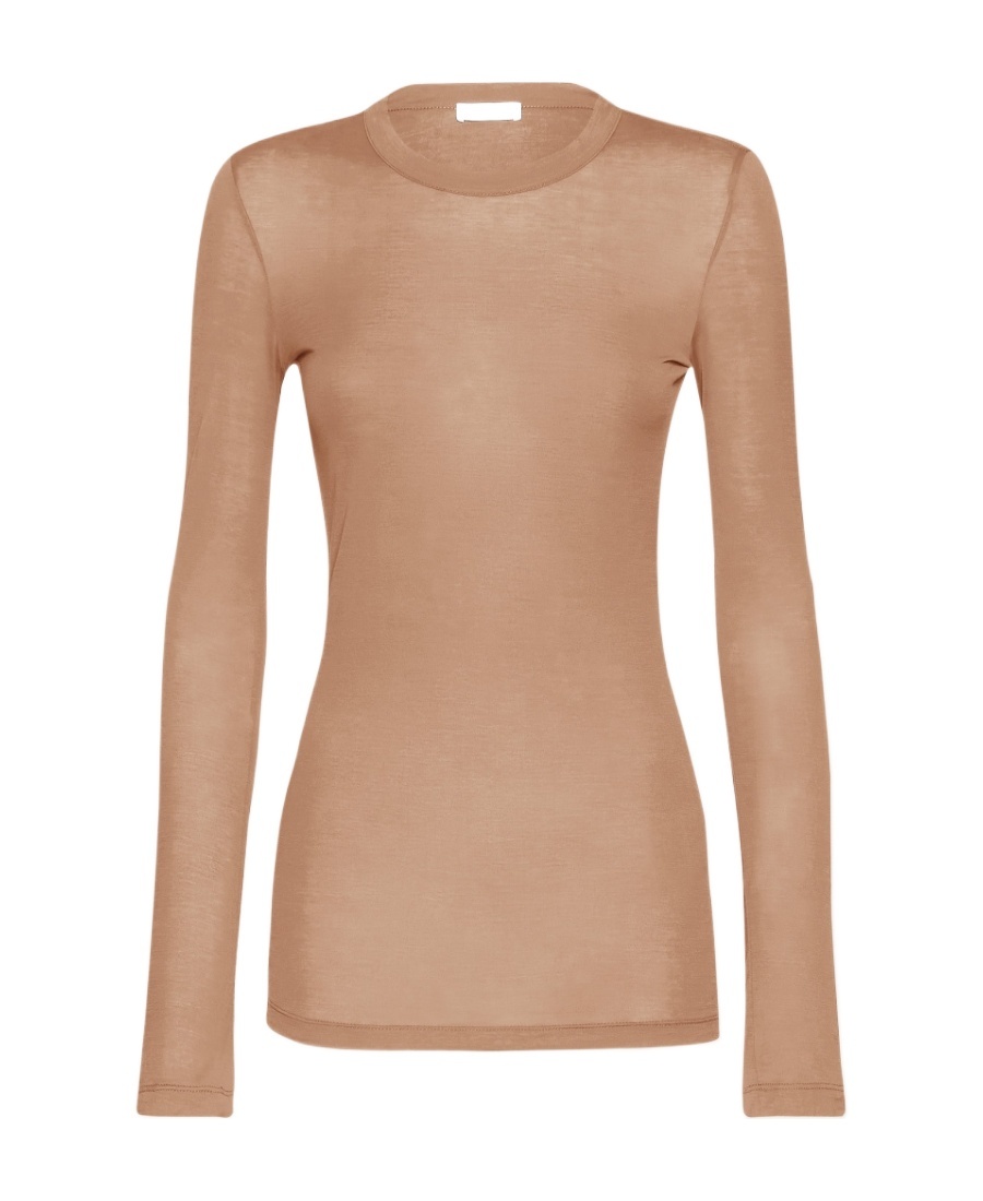Ferragamo Long Sleeved T-shirt In Nude