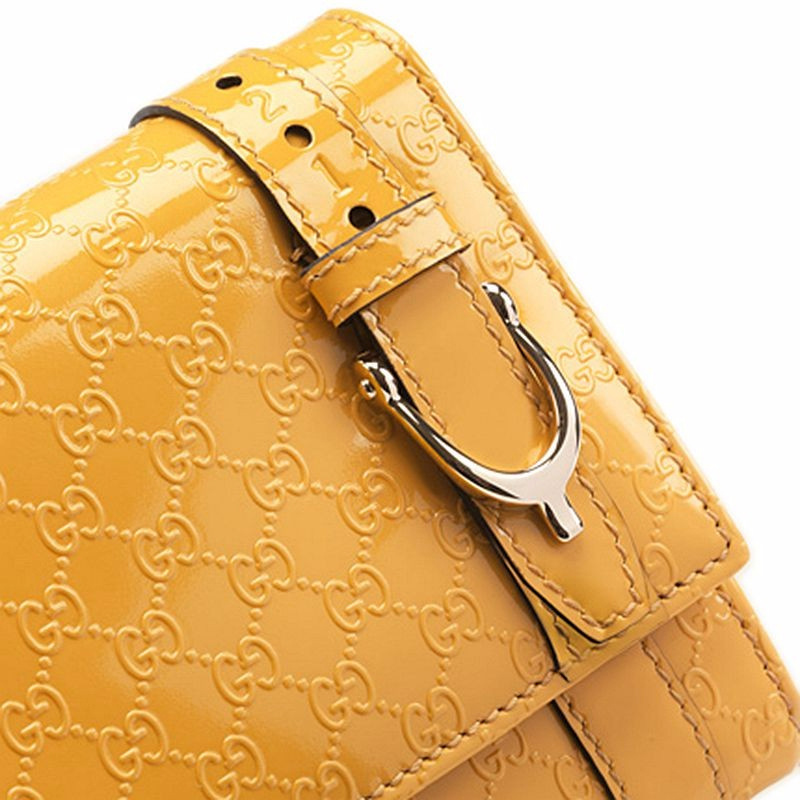 Gucci Double G Pattern Wallet In Yellow