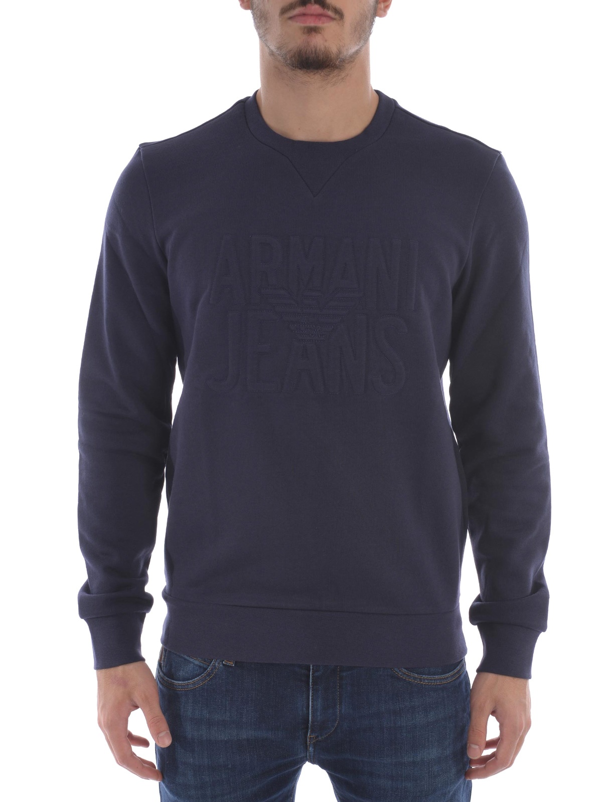 Armani Jeans Sweatshirt Hoodie In Blue