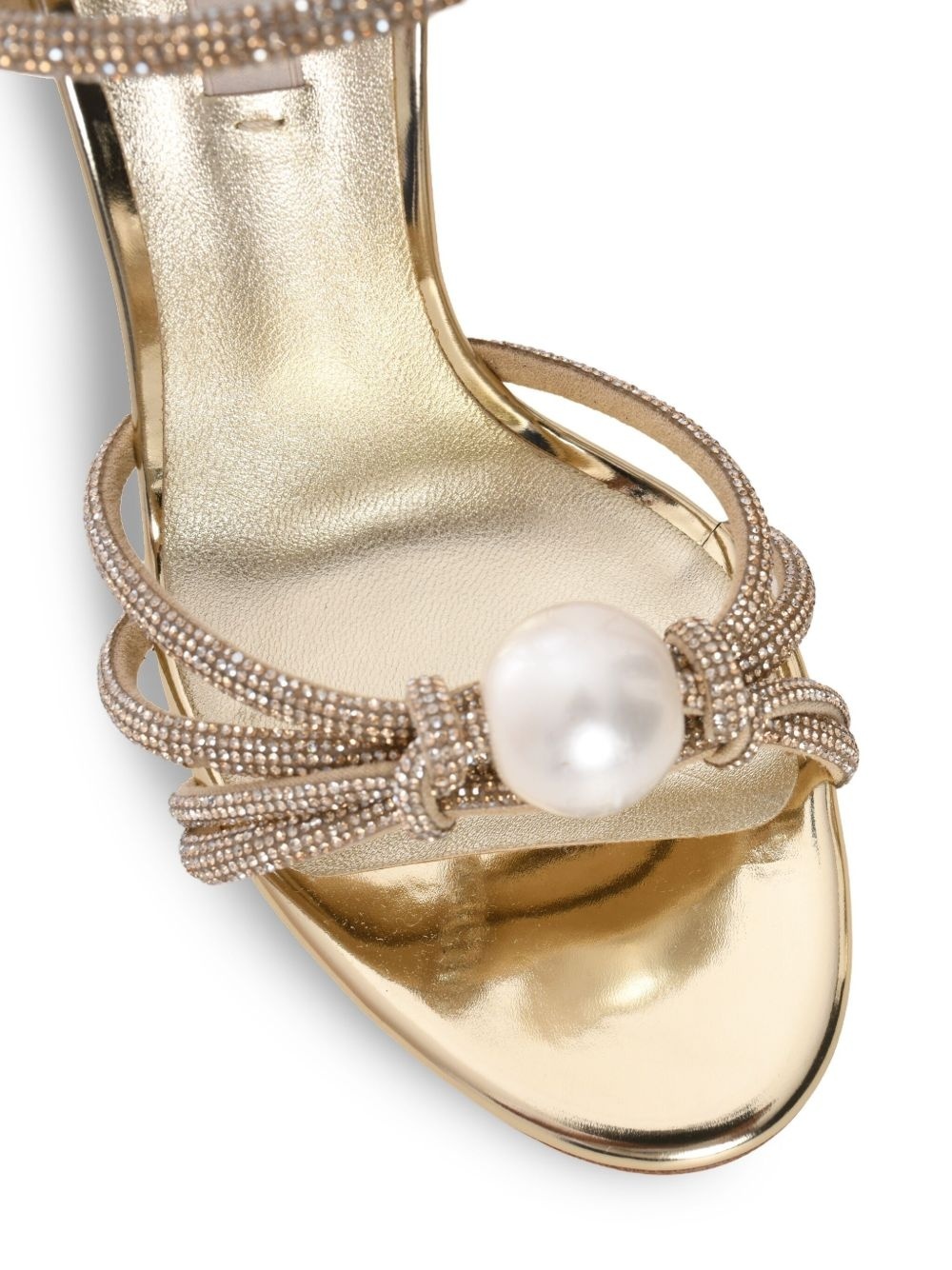 Casadei 100mm Julia Labuan Sandals In Gold