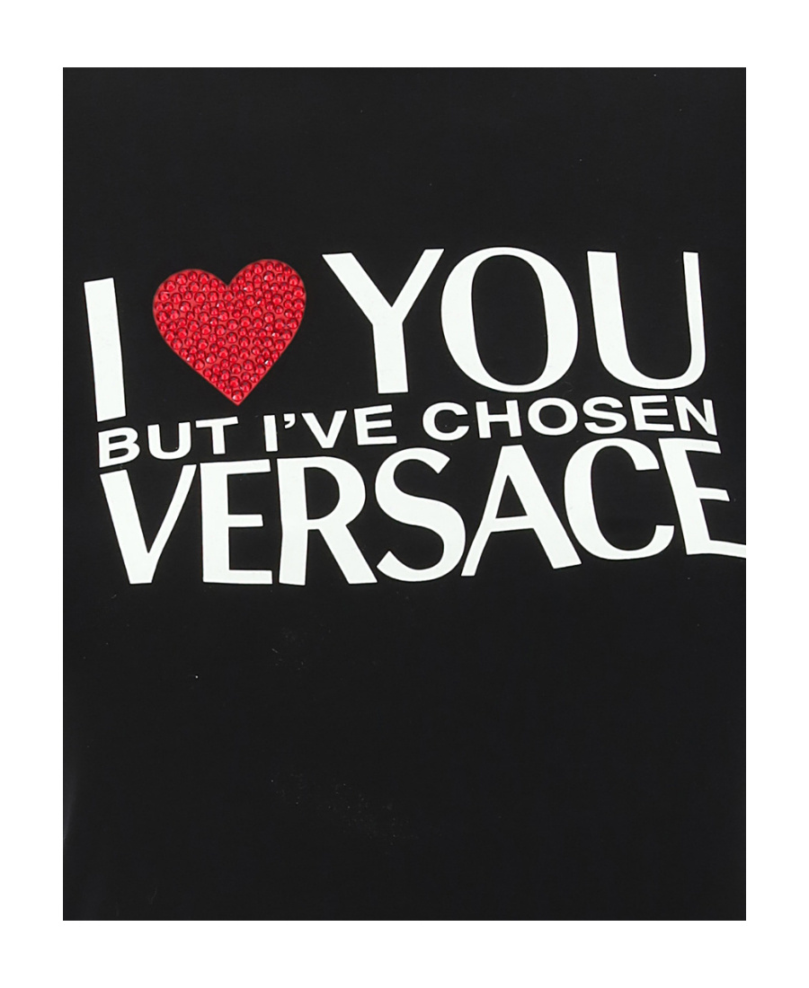 Versace Teen Girls I Love You T-shirt In Black