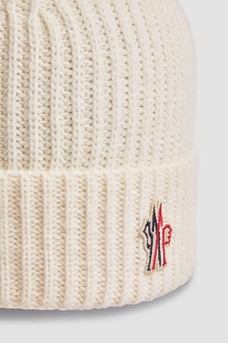 Moncler Wool Knitted Hat In White