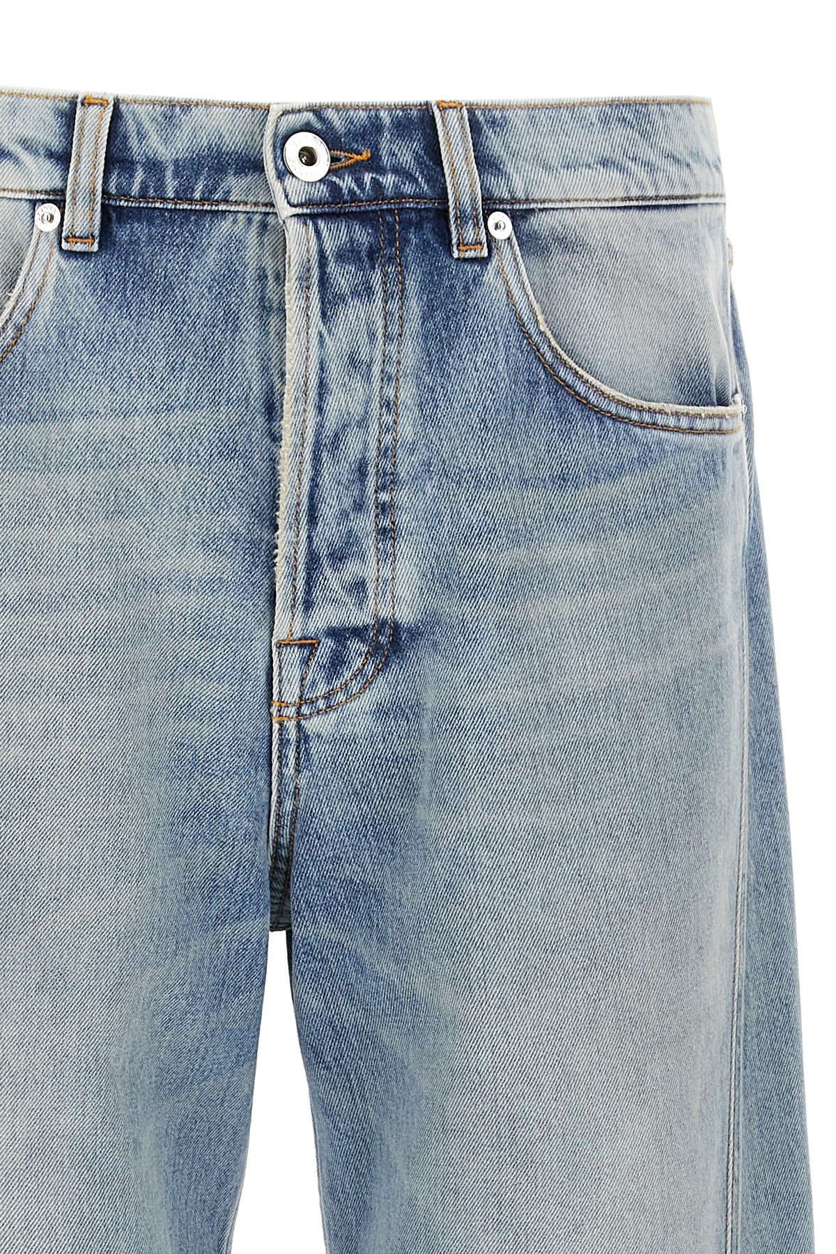 Lanvin 'faded Wash' Five-pocket Jeans With Belt Loops In Gray