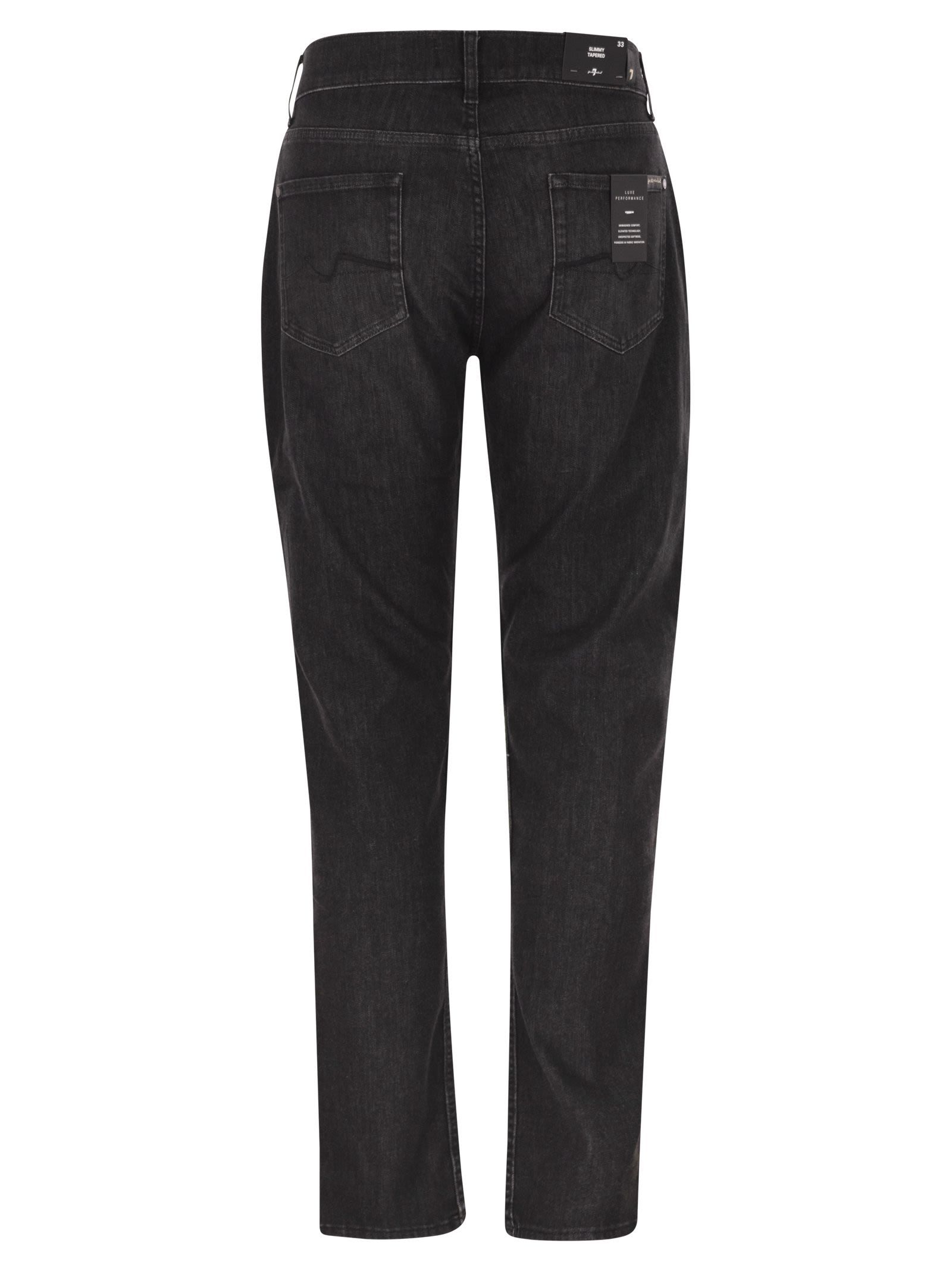 7 For All Mankind Belt Loop Jeans In Black