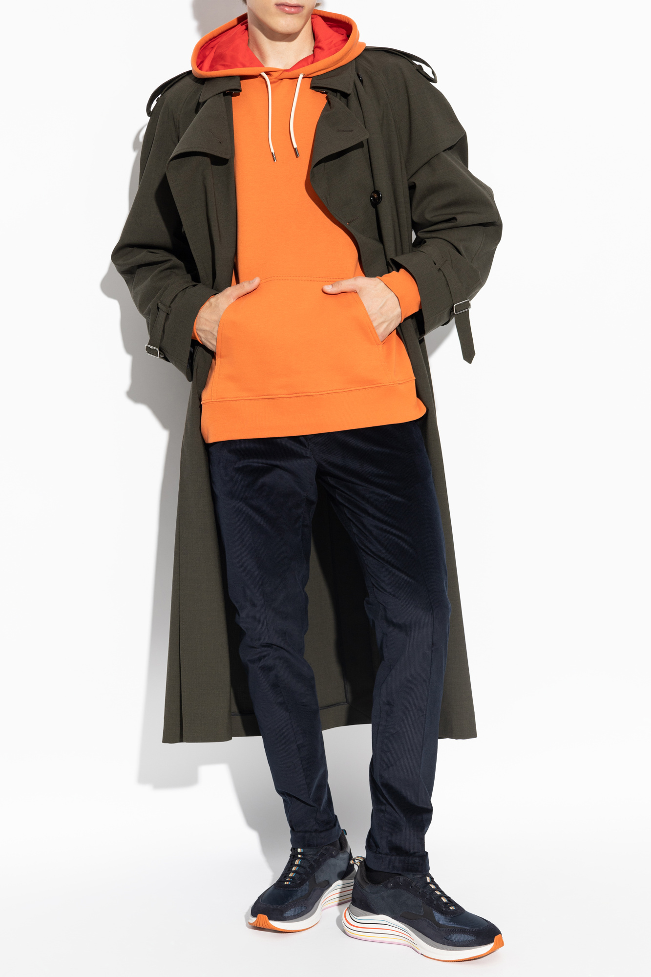Ps By Paul Smith Hooded Sweater In Orange