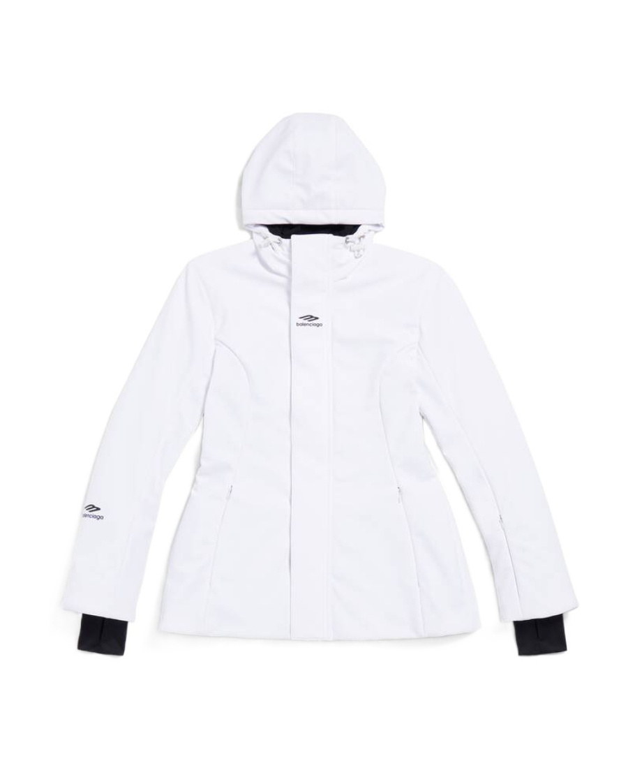 Balenciaga Classic-hood Zip-up Coat In White