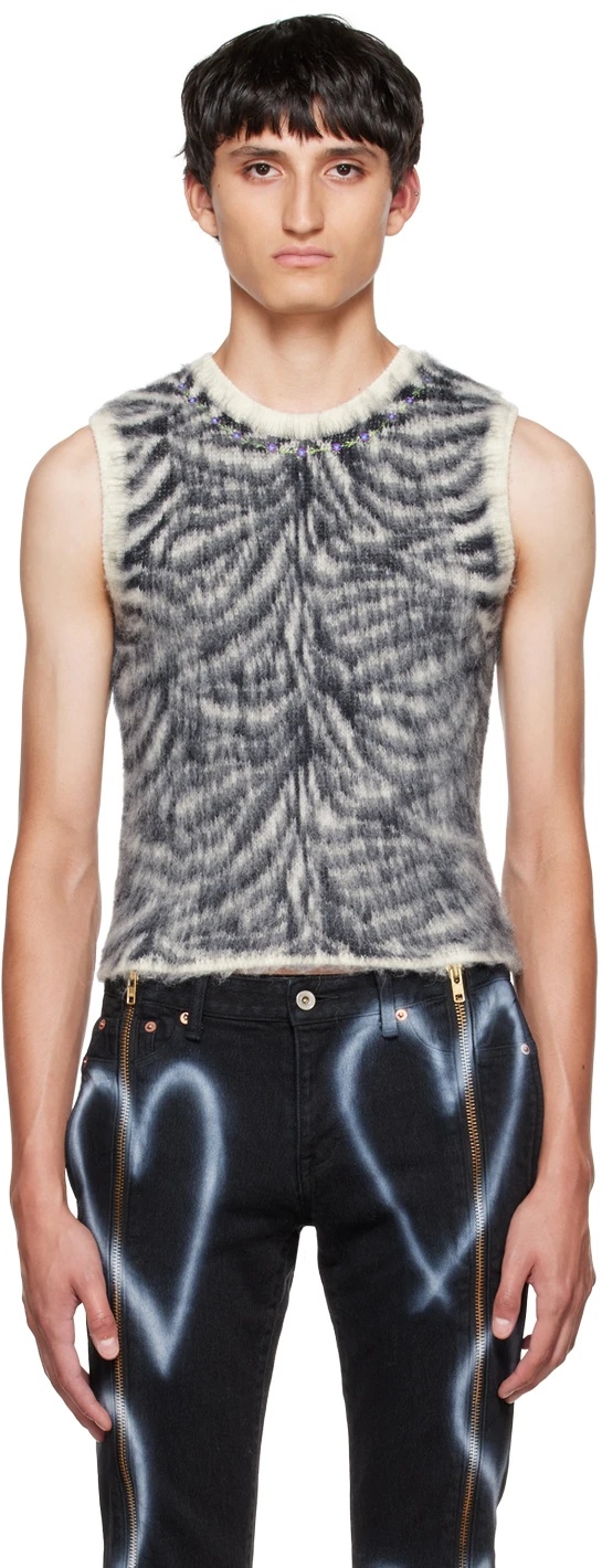Doublet Round-neck Zebra Vest In Multicolor