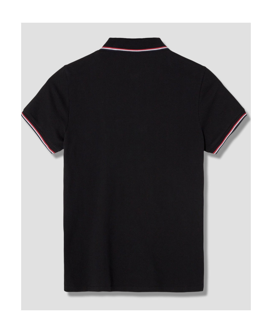 Moncler Cotton Polo Shirt With Logo In Black
