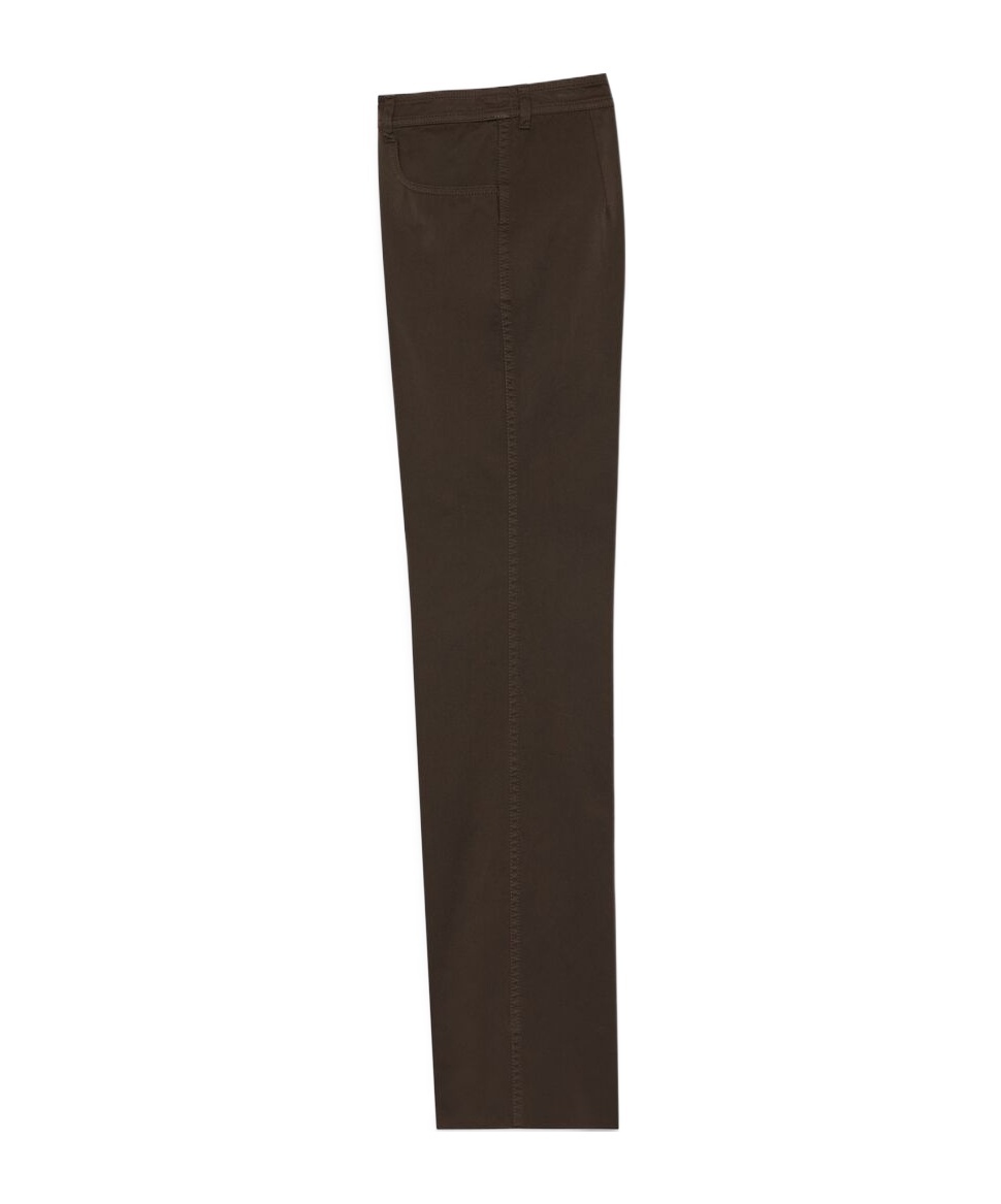 Saint Laurent Cotton-twill Straight-leg Pants In Brown