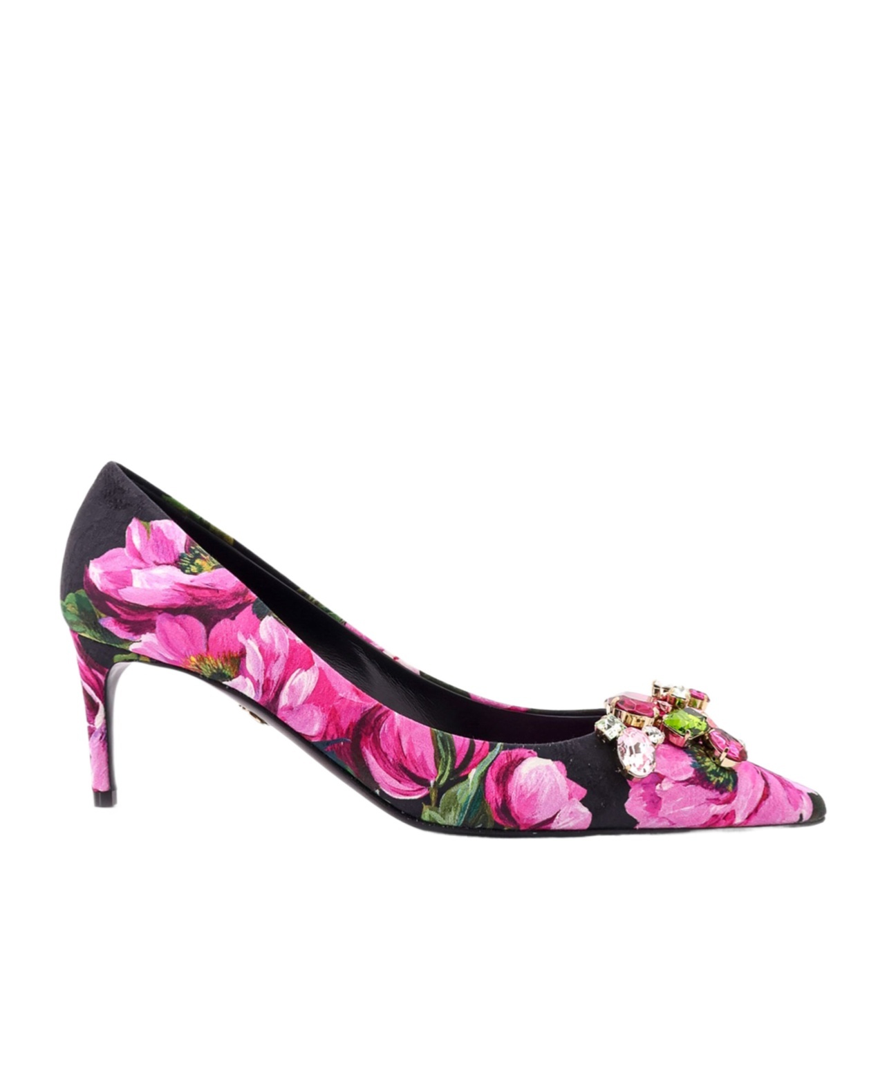 Dolce & Gabbana Bellucci 70 Crystal Embellished Floral Pumps In Multicolor