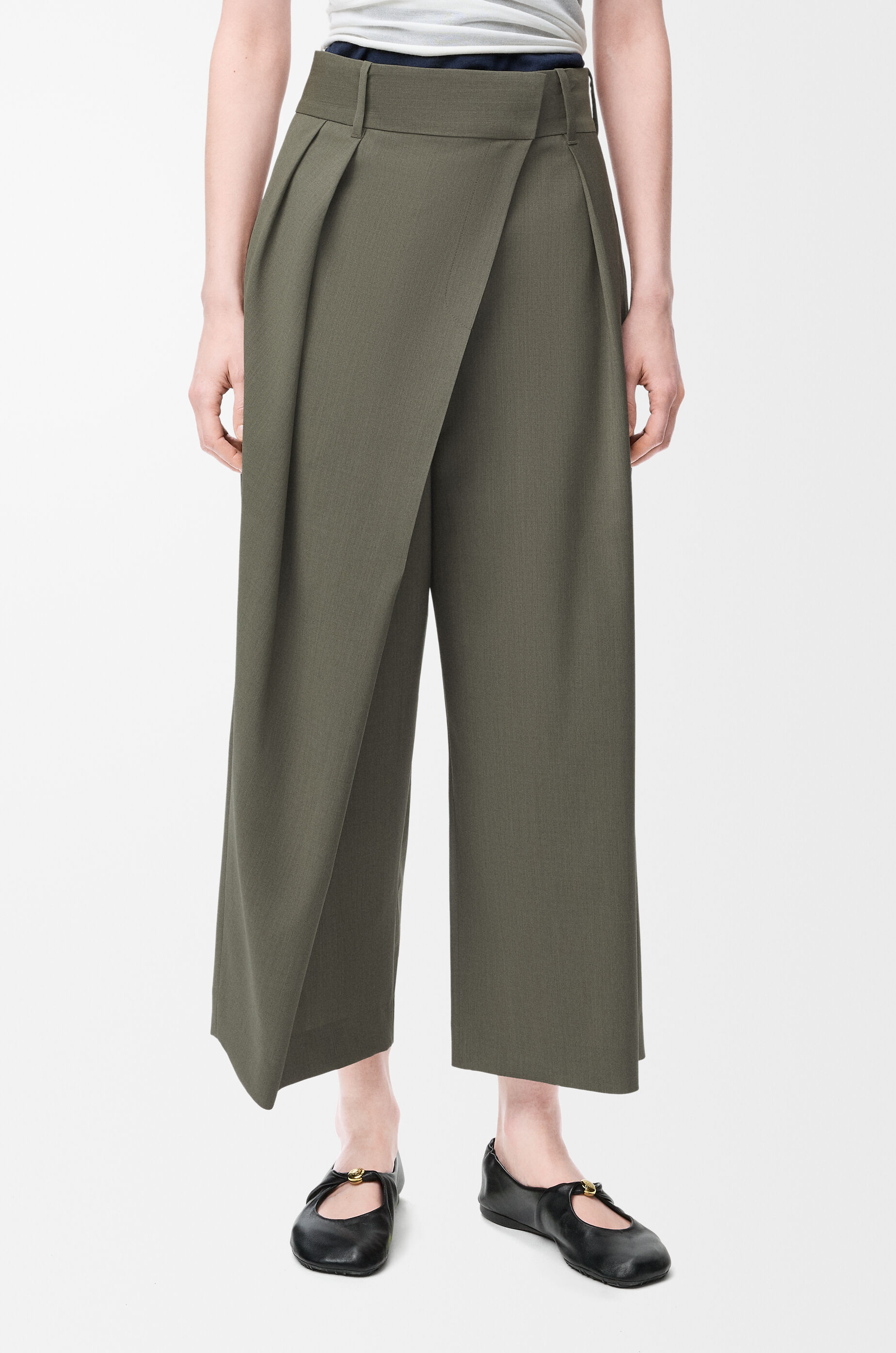 Loewe Wool Cropped Wrap Trousers