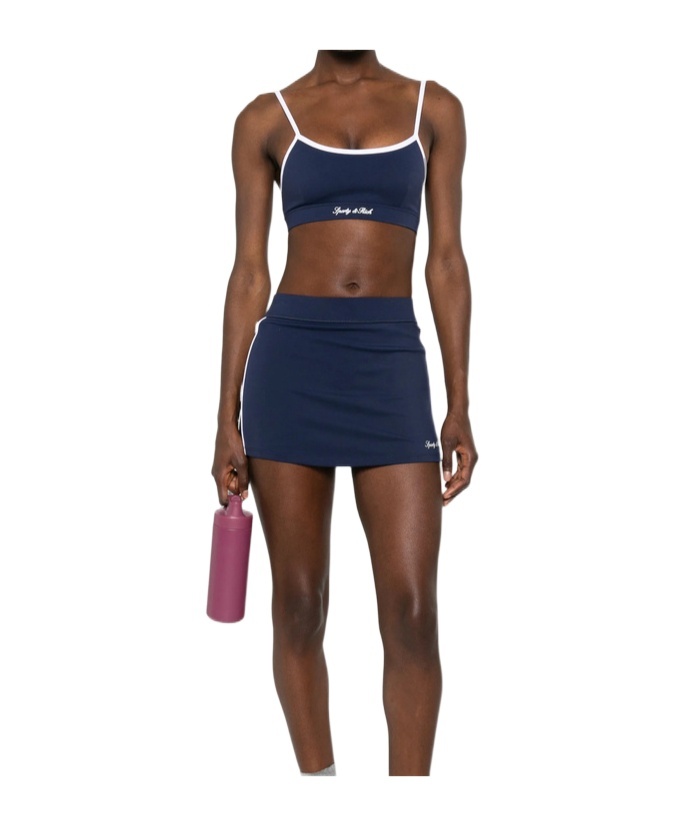 Sporty And Rich Cropped Sports Vest In Blue