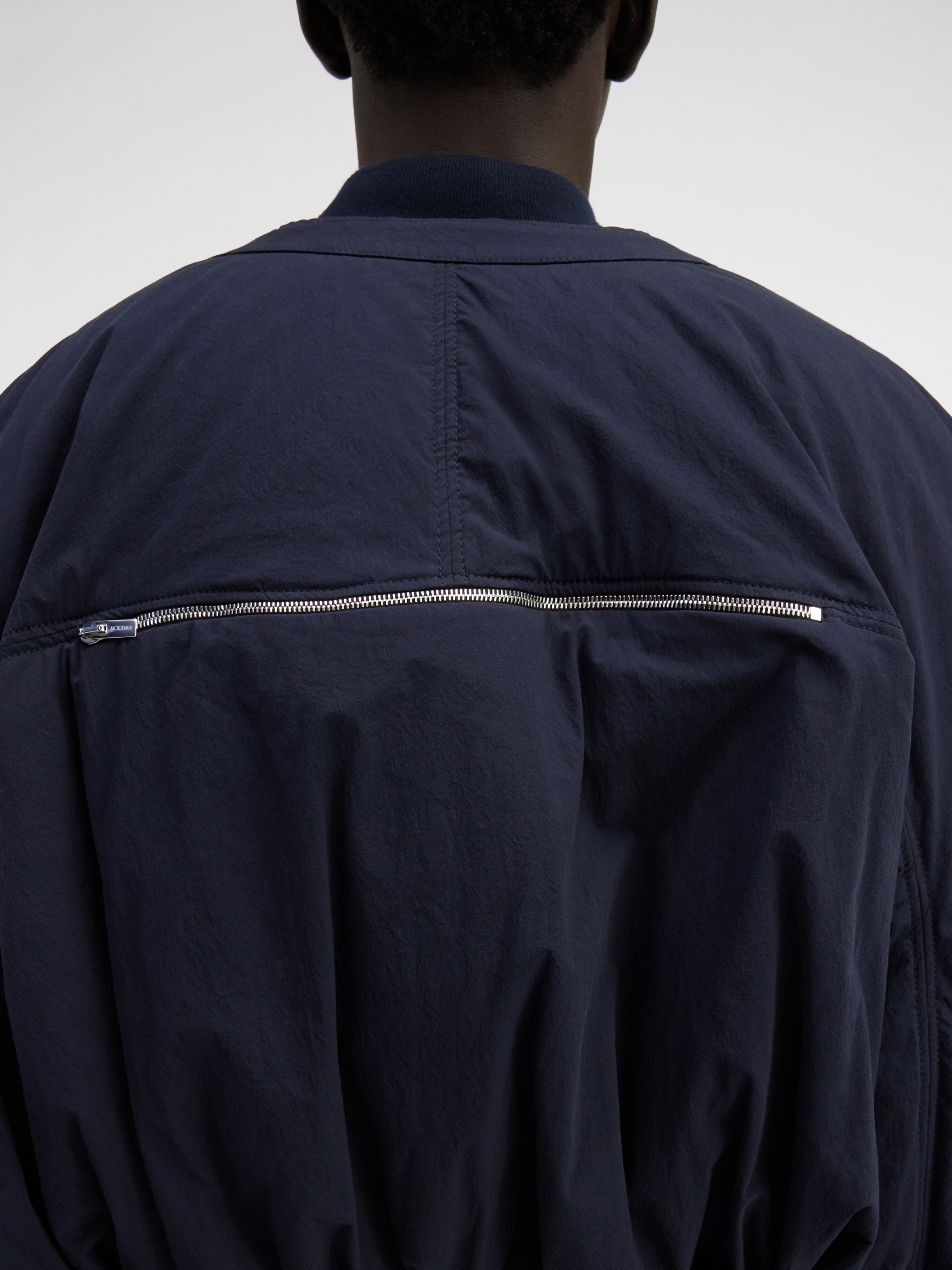 Jacquemus Le Bomber Croissant Cropped Jacket In Black