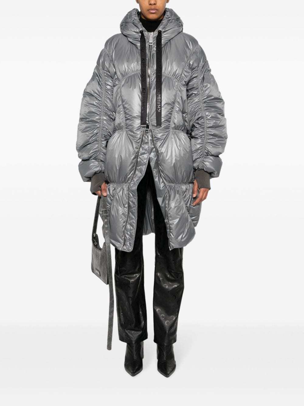 Khrisjoy Metallic-effect Padded Coat In Gray