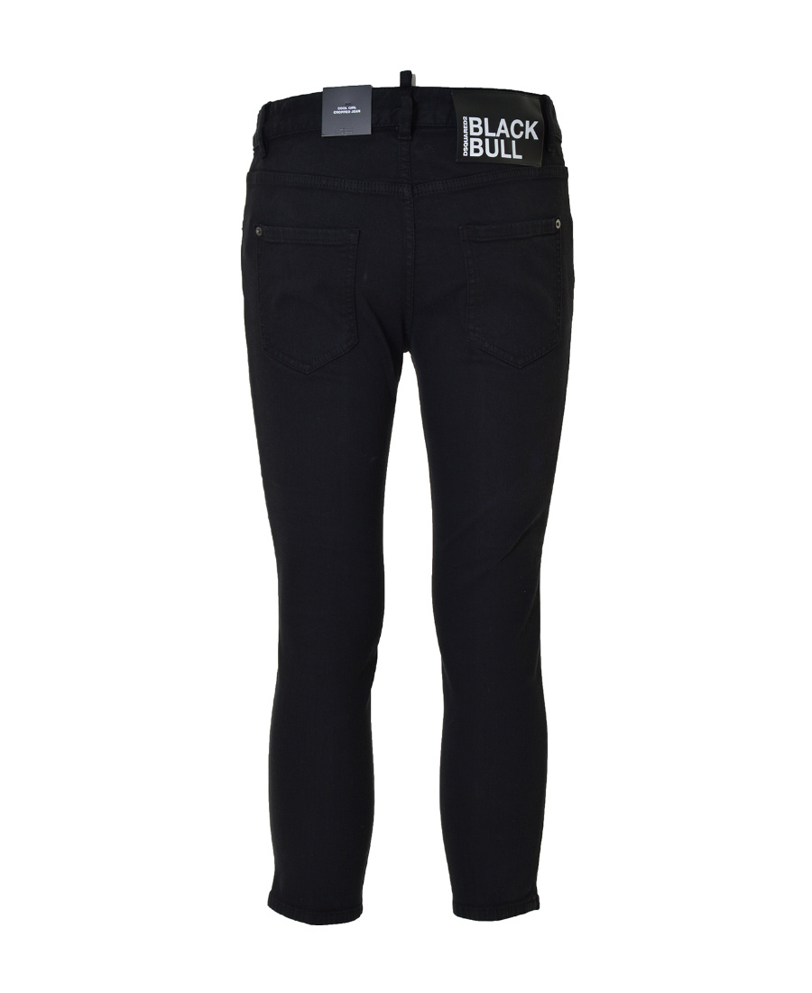 Dsquared2 Low-rise Cropped Skinny Trousers In Black