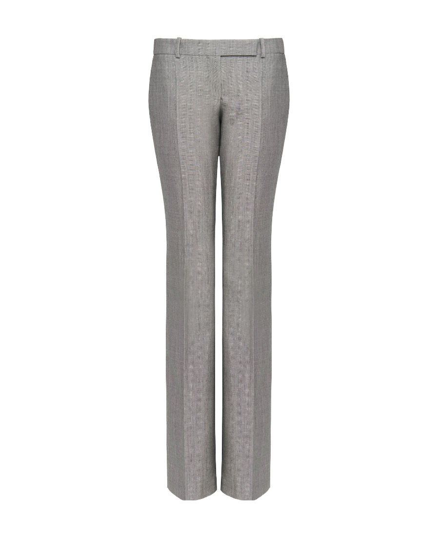 Alexander Mcqueen Wool-mohair Bootcut Trousers In Gray