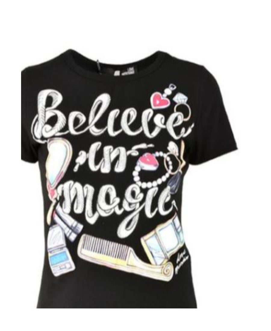 Moschino T-shirt With Round Neck And Short Sleeves In Black